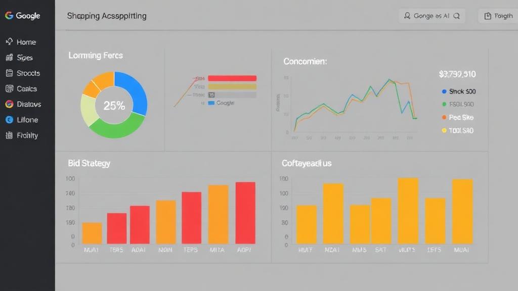 Performance de campanhas de Google Shopping mostrando métricas de CPA e estratégias de lances